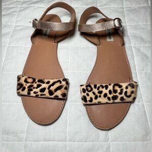Steve Madden Leopard Print Sandals with Tan Straps